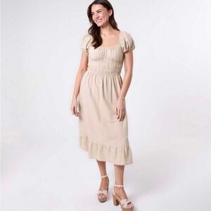 Sim and Sam Cream Midi Dress